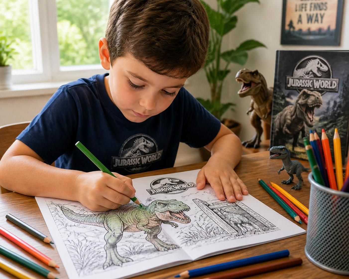 découvrez notre sélection de coloriages jurassic world pour stimuler la créativité et l'imagination des enfants à travers des dessins fascinants de dinosaures.