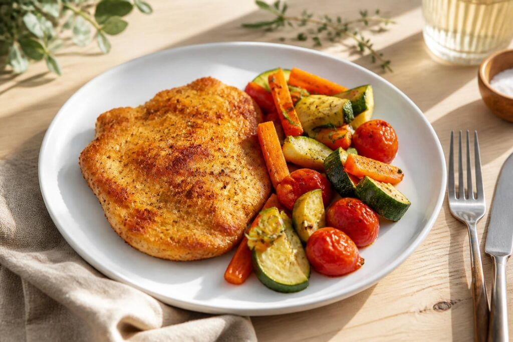 découvrez notre recette facile d'escalope de poulet au four, idéale pour un dîner savoureux et rapide. un plat délicieux à préparer en quelques minutes pour toute la famille.