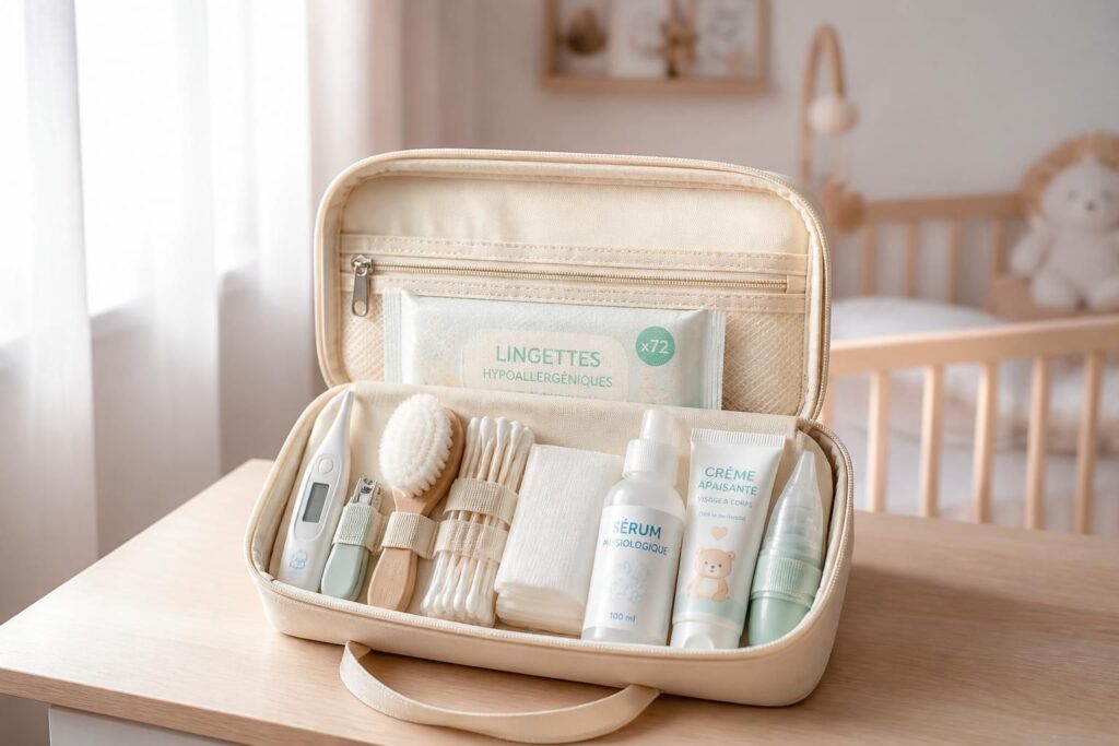 découvrez les indispensables à inclure dans la trousse de toilette de bébé pour assurer les premiers soins à la maison en toute sécurité et sérénité.