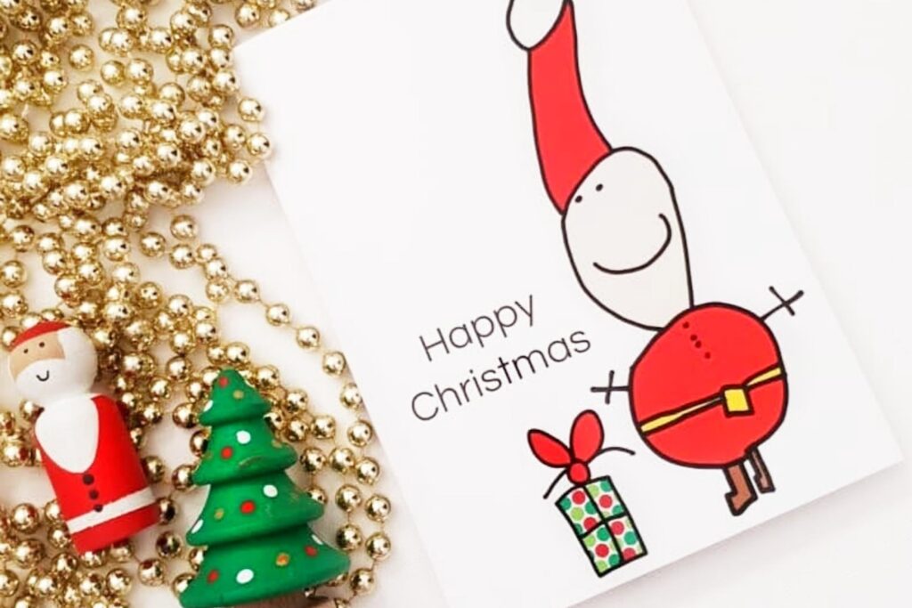Christmas card drawn by 6 year old.