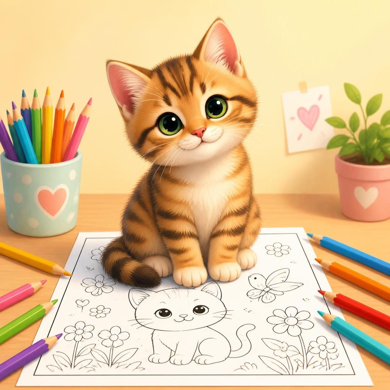 découvrez une sélection de coloriages de chatons à imprimer, parfaits pour éveiller la créativité des petits artistes en herbe avec des dessins tendres et amusants.
