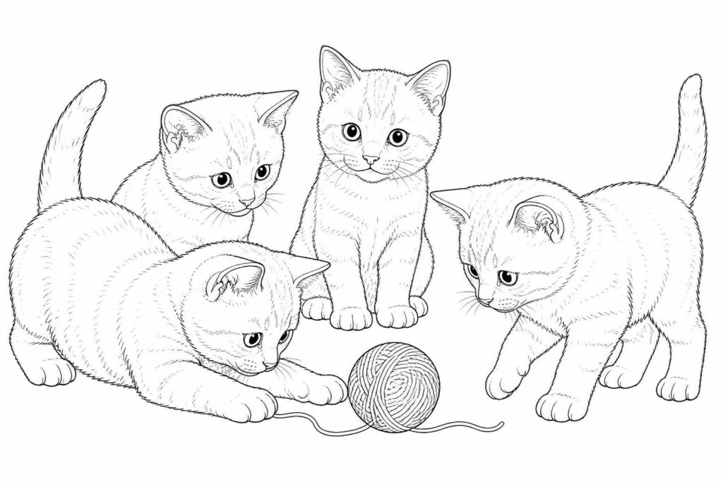 découvrez une sélection de coloriages de chatons à imprimer, parfaits pour éveiller la créativité des petits artistes en herbe avec des dessins tendres et amusants.