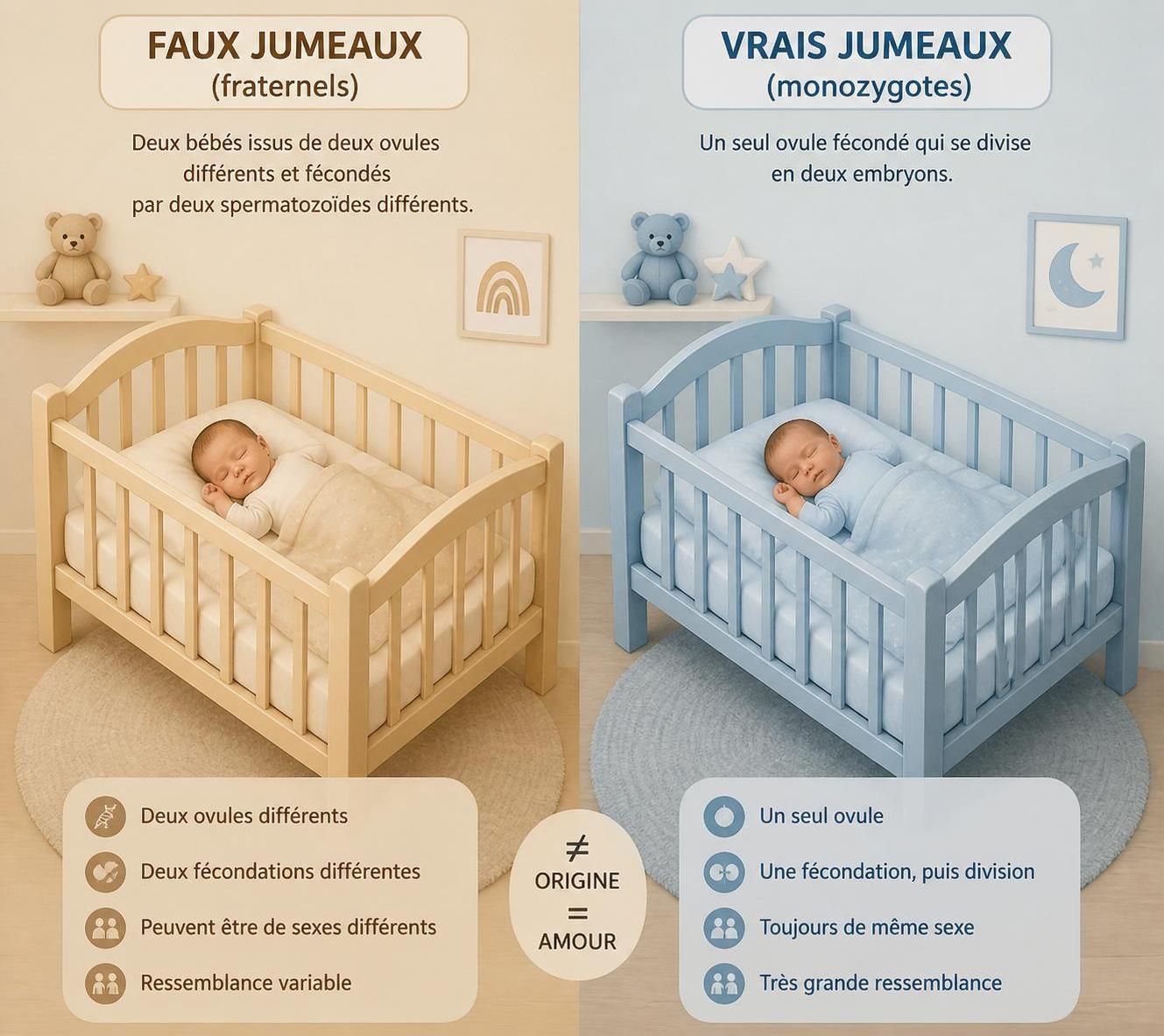 découvrez les différences entre faux jumeaux et vrais jumeaux, explorez leurs origines et comprenez les aspects biologiques et génétiques qui les distinguent.