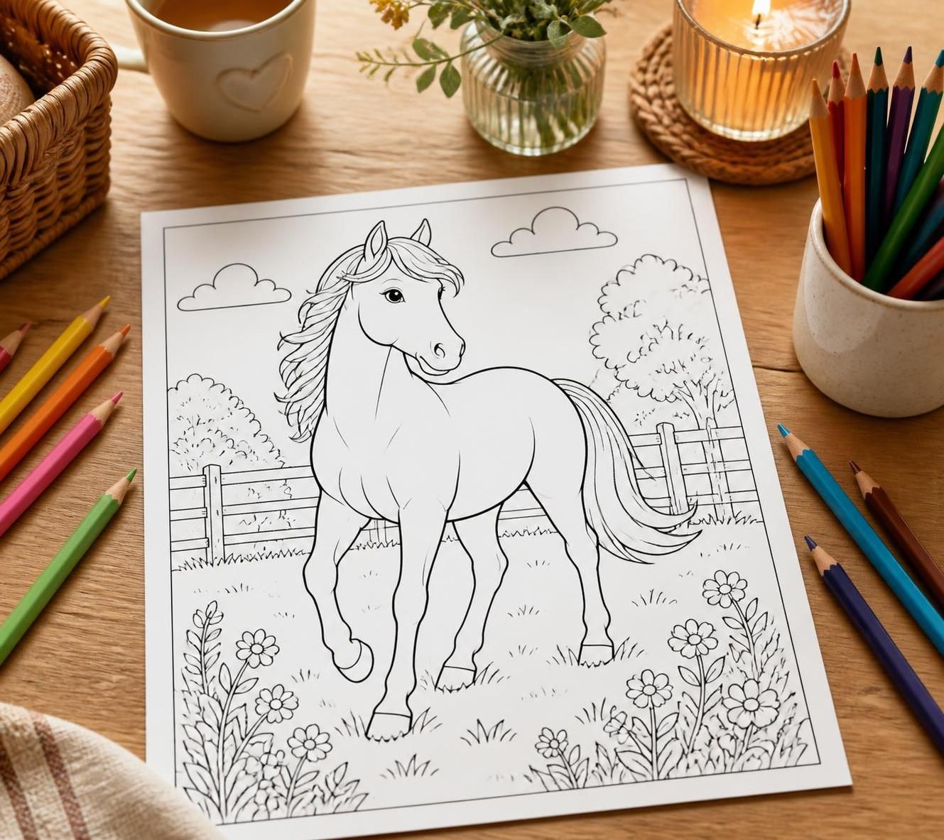 découvrez notre collection de coloriages cheval à imprimer gratuitement, adaptés aux enfants comme aux adultes pour des moments de créativité et de détente.