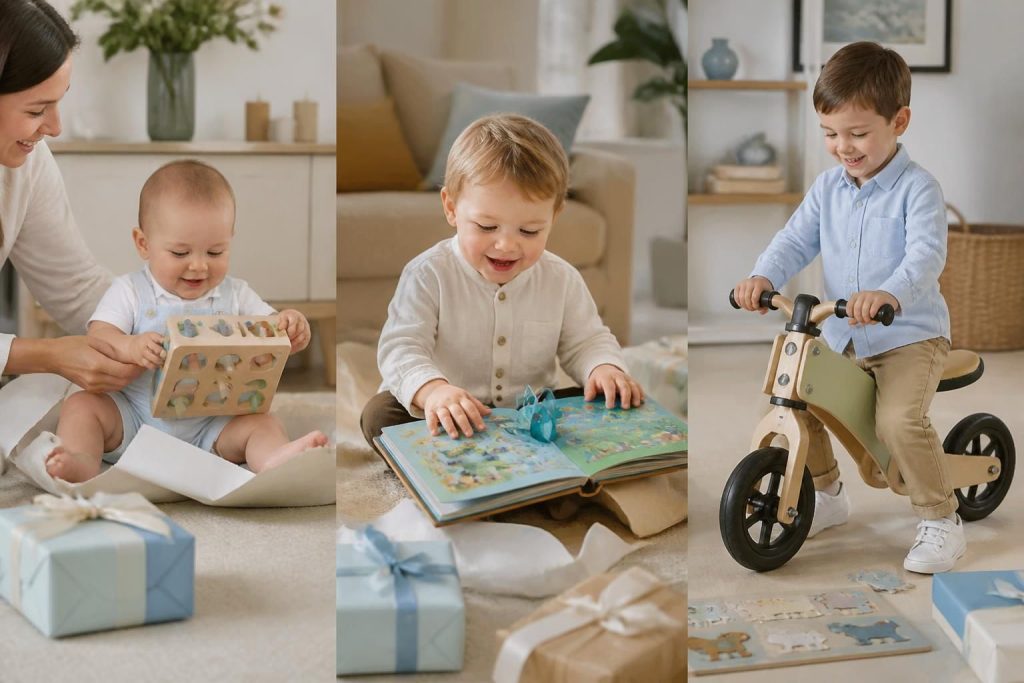 découvrez des idées de cadeaux de baptême pour garçon, adaptées à chaque âge de 1 à 4 ans, pour offrir un présent original et personnalisé.