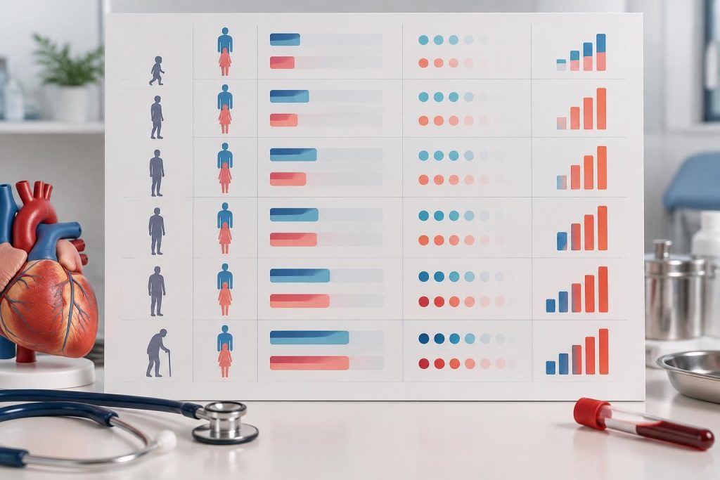 découvrez les taux de cholestérol recommandés selon l’âge et le sexe, avec un tableau comparatif pour les hommes et les femmes.