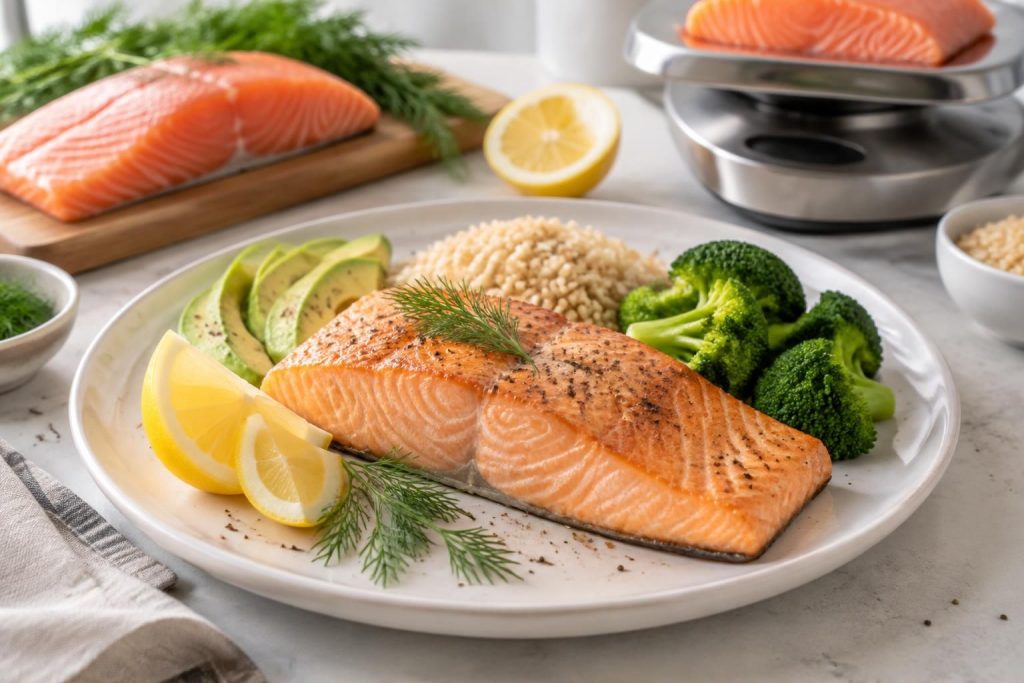 découvrez le nombre de calories dans un pavé de saumon et sa valeur nutritionnelle détaillée : protéines, lipides et apports énergétiques.